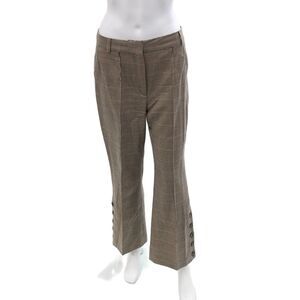 Rokh Women Brown Wool Check Dress Pants Size 46